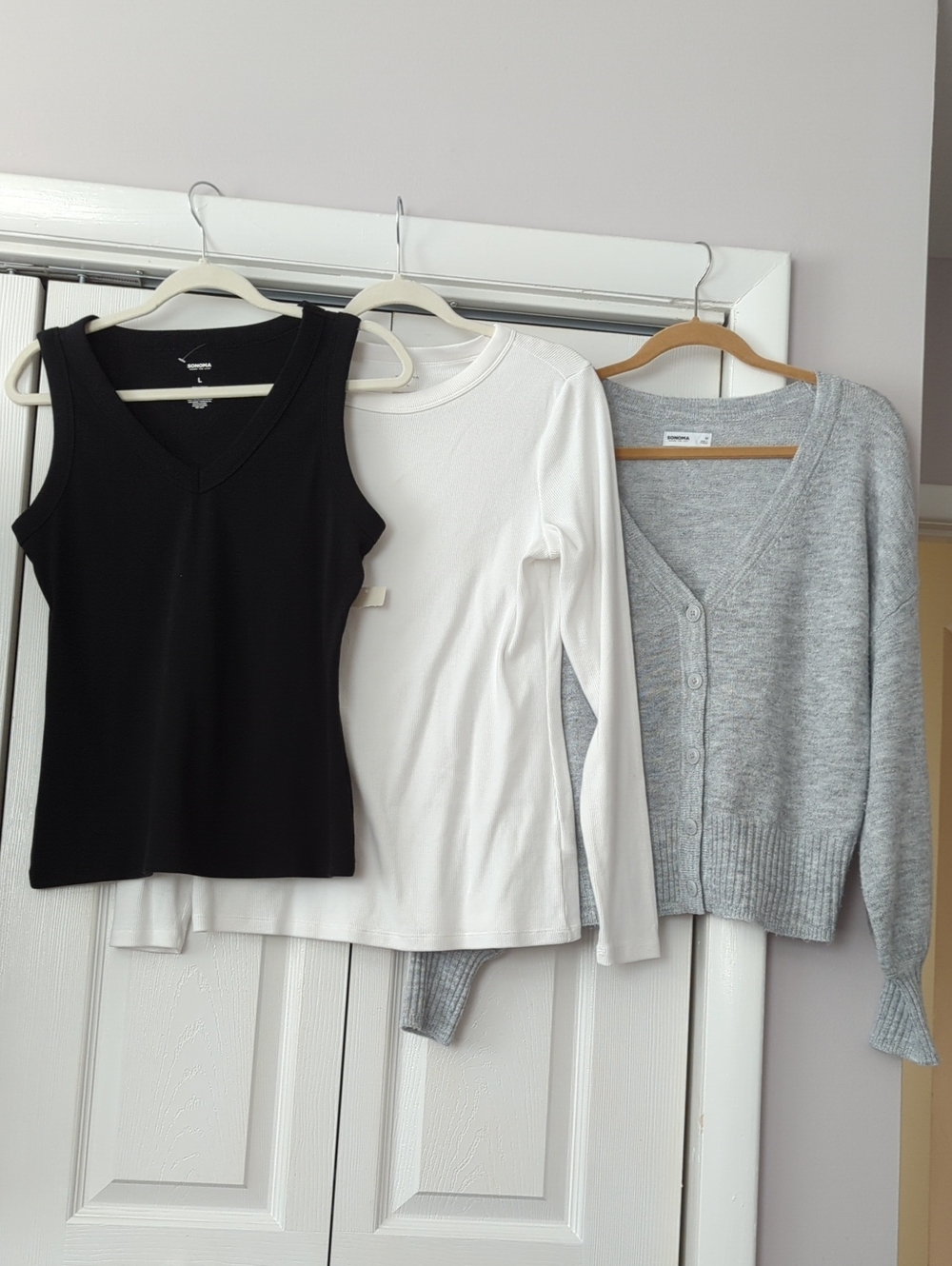 BRAND NEW! ~SONOMA~ 3 PC LOT-CARDIGAN, L/S TEE, & TANK